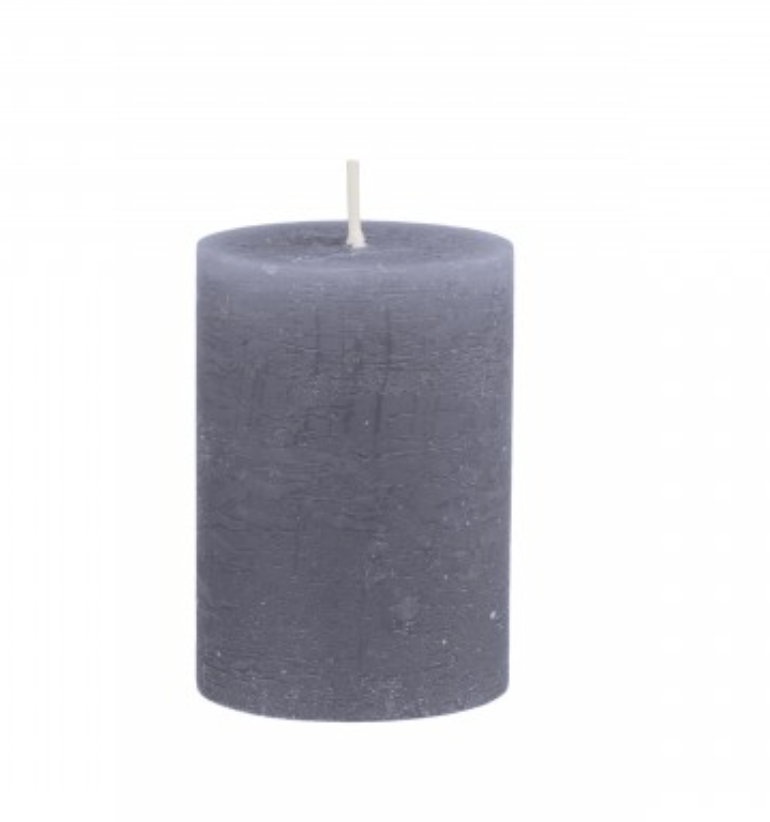 Macon Pillar Rustic Wax Candles - Stone