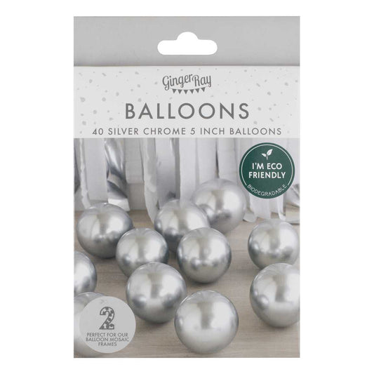 Silver mini balloon pack - 5"