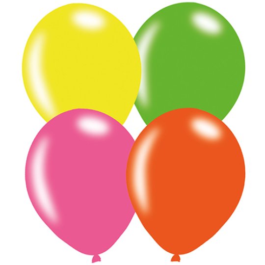9 inch Neon Assorted Latex Balloons (10)