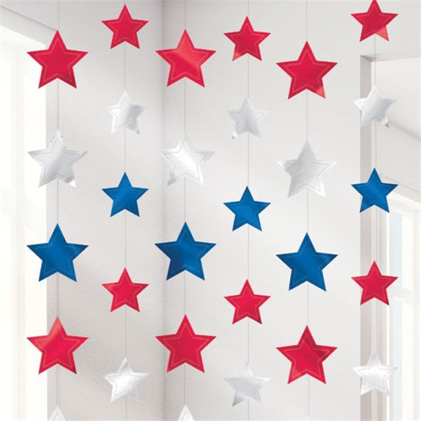 Red, white and blue stars hanging decoration