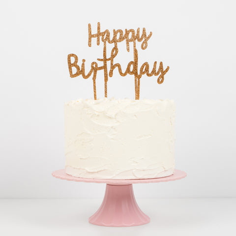 Meri Meri Gold Happy Birthday Acrylic Cake Topper