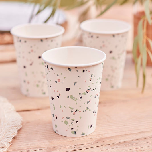 Terrazzo paper cups