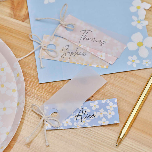 Floral Place Cards with Vellum Paper